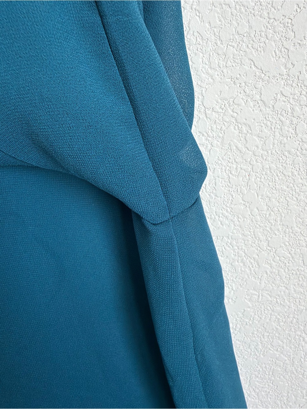 ASTR Embroidered Tonal Shift Mini Dress Large Teal V Neck Open Back 3/4 Sleeve - Picture 10 of 16